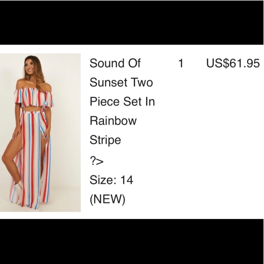 Sound Of Sunset Two Piece Set In Rainbow Stripe